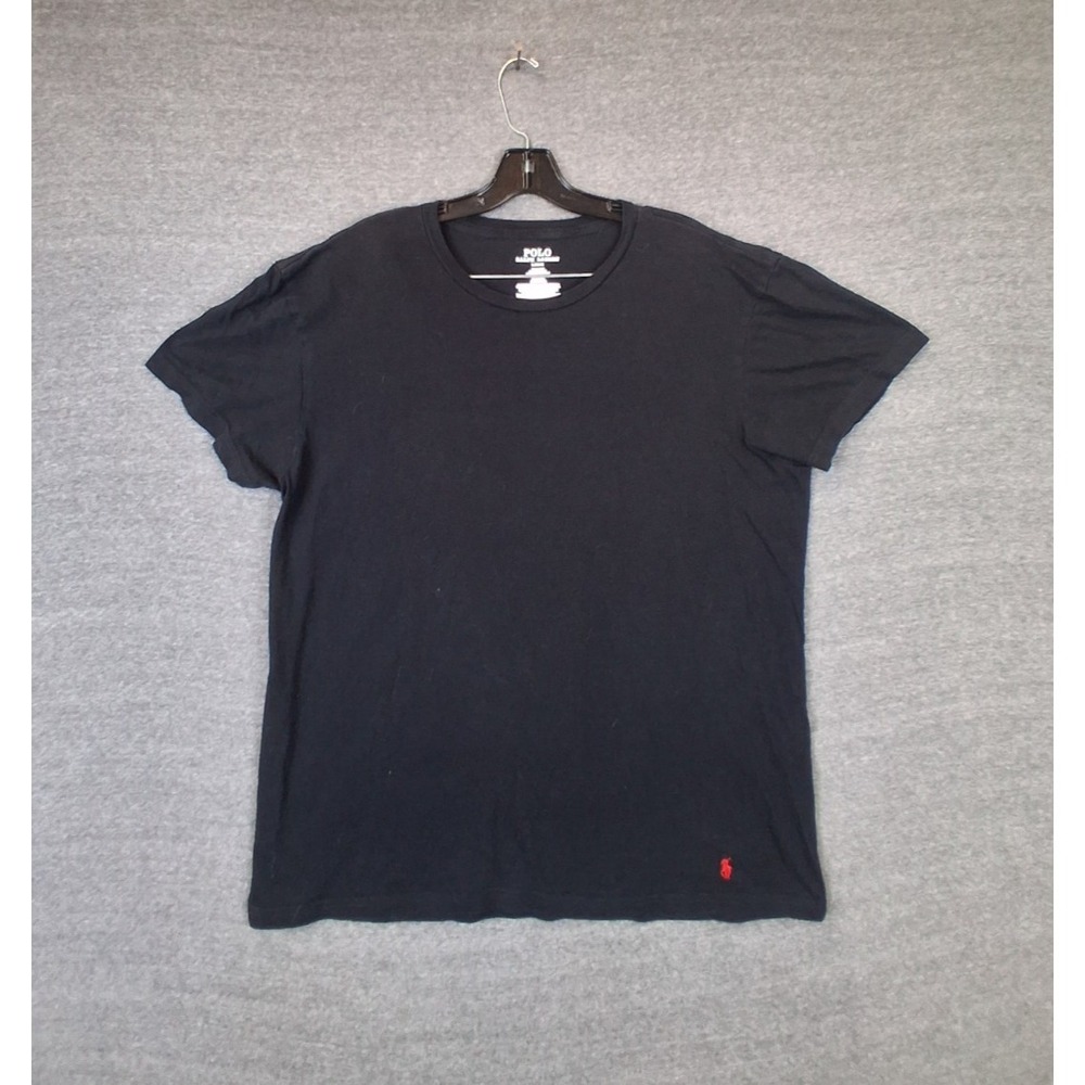Polo Ralph Lauren Mens Shirt L Black Small Pony T V Neck Pullover Preppy Capsule